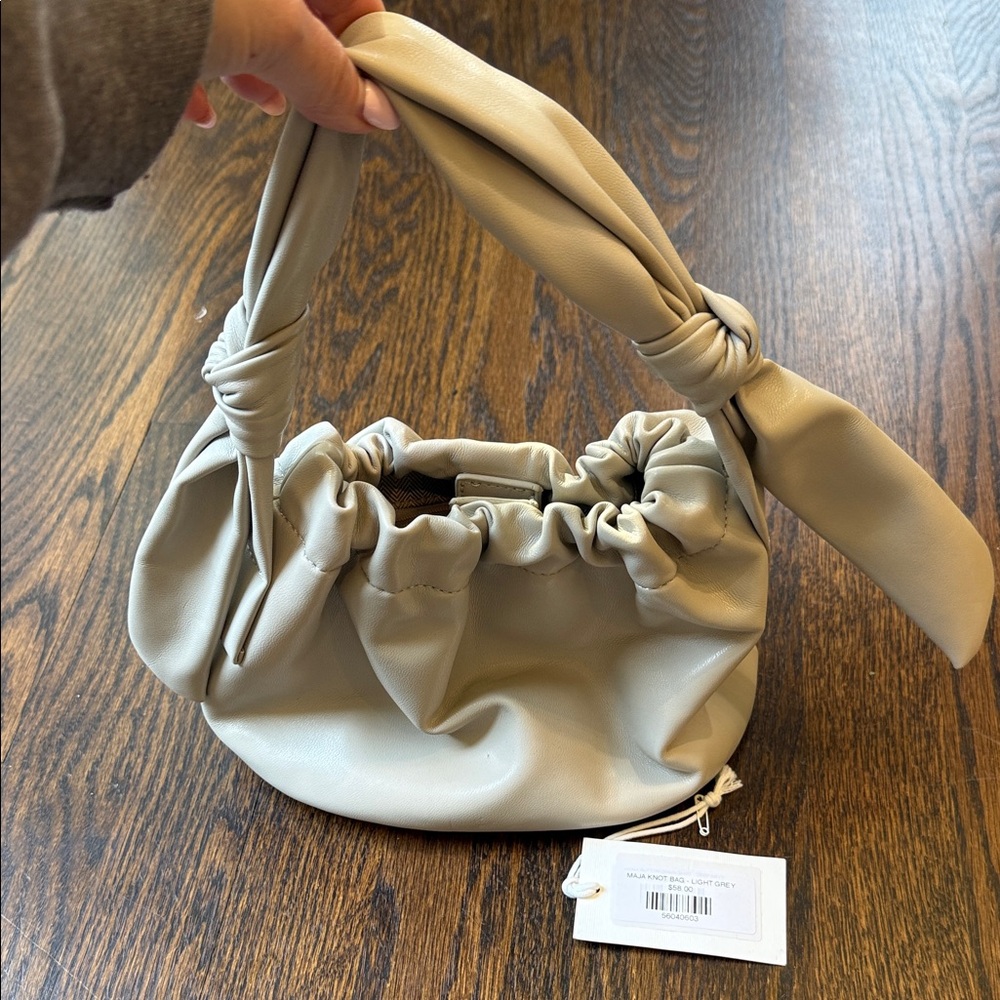 Light grey Maja Knot Bag with detachable straps